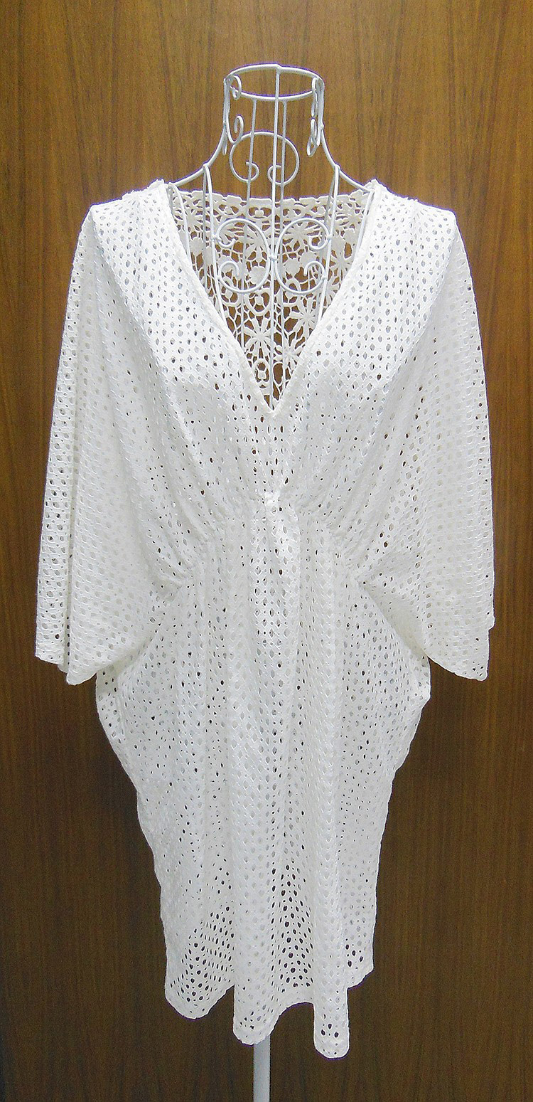Sexy White Pure Color Design V Neckline Three Quaters Blouse,Sunscreen Shirts