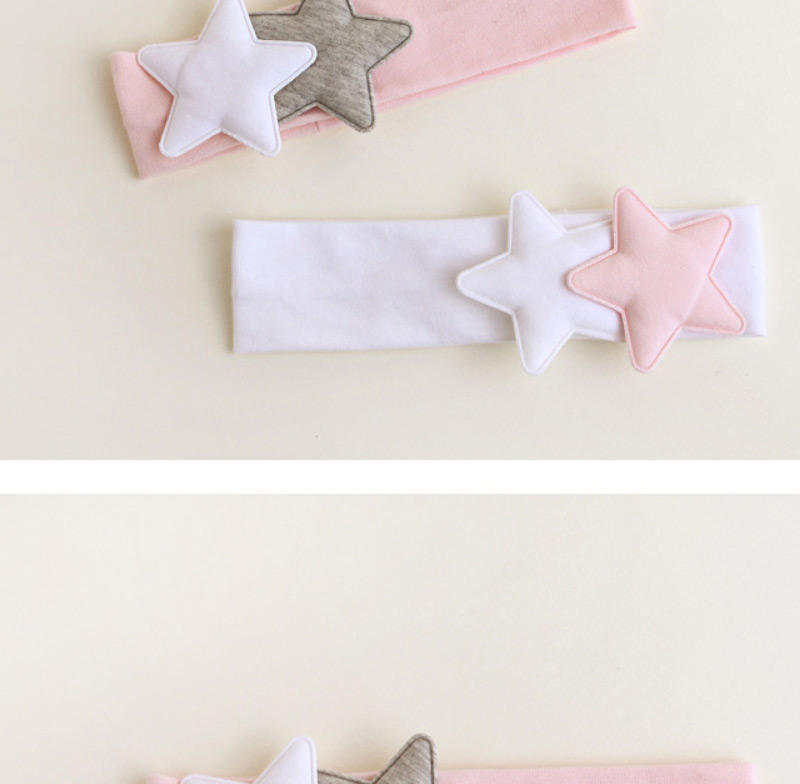 Lovely Pink Double Star Decorated Simple Wide Hair Hoop,Kids Accessories