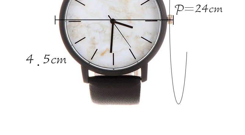 Trendy Gray+black Marble Shape Pattern Decorated Pure Color Strap Watch,Ladies Watches