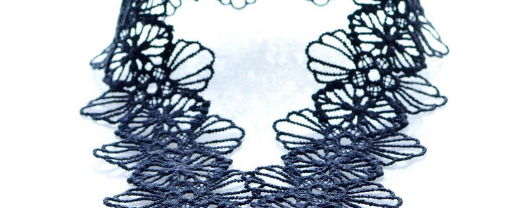 Vinatge Black Hollow Out Design Simple Lace Choker Necklace,Chokers