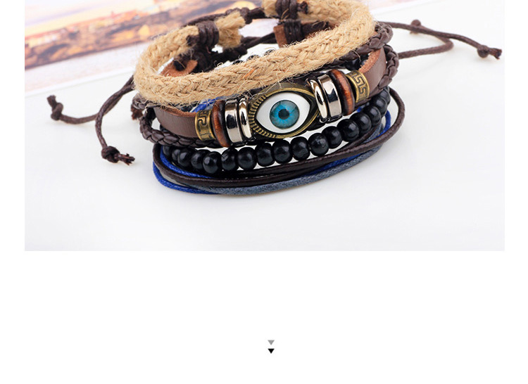 Personality Coffee Eye Decorated Hand-woven Multilayer Bracelet,Fashion Bracelets