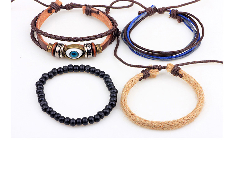 Personality Coffee Eye Decorated Hand-woven Multilayer Bracelet,Fashion Bracelets