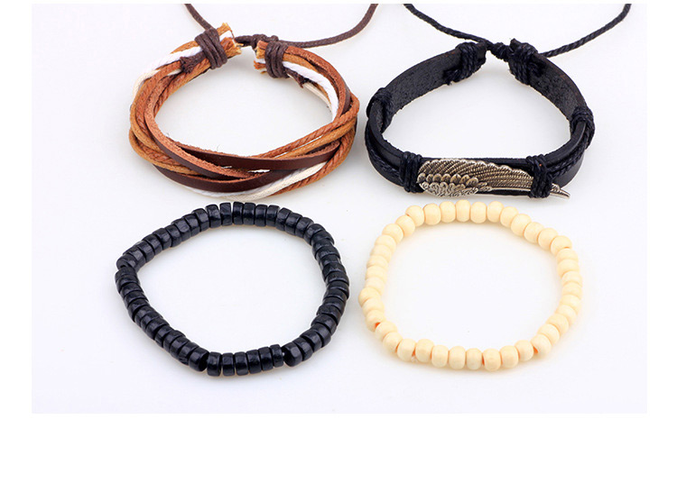 Personality Black Meatl Wing Decorated Hand-woven Multilayer Bracelet,Fashion Bracelets