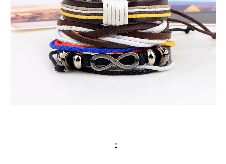 Retro Multi-color Metal 8 Shape Decorated Hand-woven Multilayer Bracelet,Fashion Bracelets