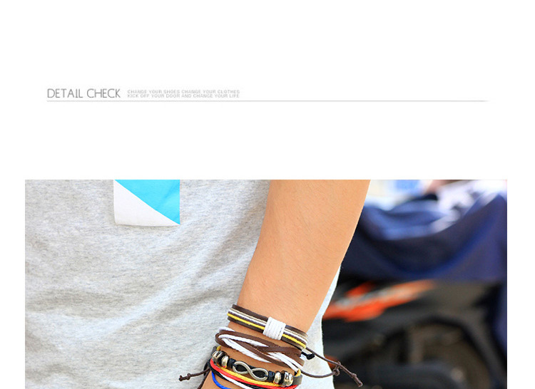 Retro Multi-color Metal 8 Shape Decorated Hand-woven Multilayer Bracelet,Fashion Bracelets