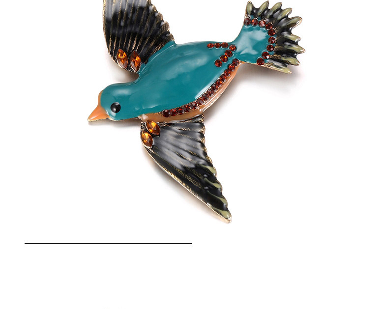 Delicate Gold Color+green Diamond Decorated Bird Design Simple Brooch,Fashion Brooches