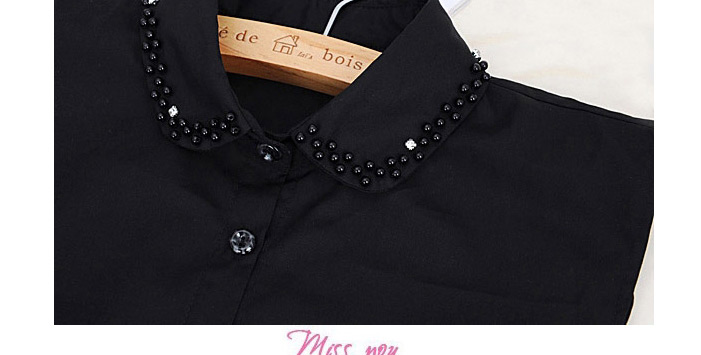 n2003 Black Pure Color Decorated T Shirt Shape Collar,Thin Scaves