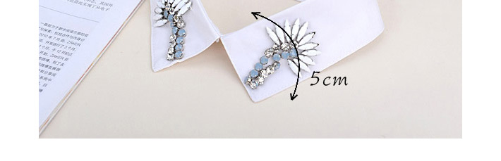 Fashion White Geometric Diamond Decorated Pure Color Collar,Thin Scaves