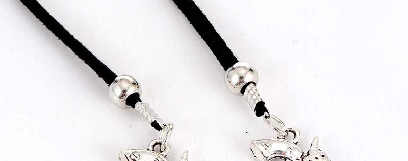 Fashion Silver Color Handgun Shape Pendant Decorated Multi-color Simple Necklace,Multi Strand Necklaces