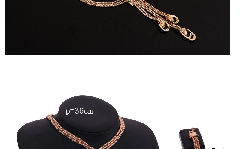 Luxury Gold Color Tassel Pendant Decorated Simple Jewelry Sets,Jewelry Sets