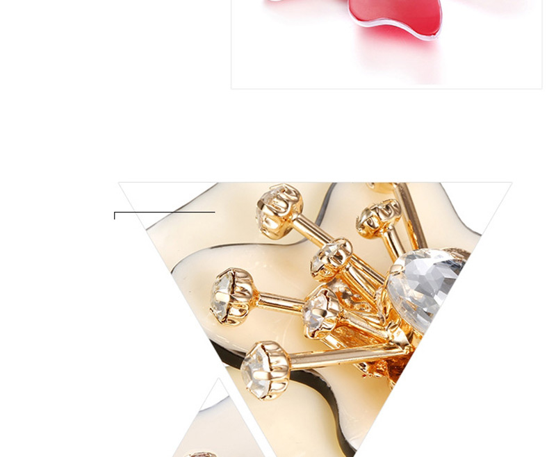 Luxury Red Waterdrop Diamond Decorated Big Flower Shape Brooch,Fashion Brooches