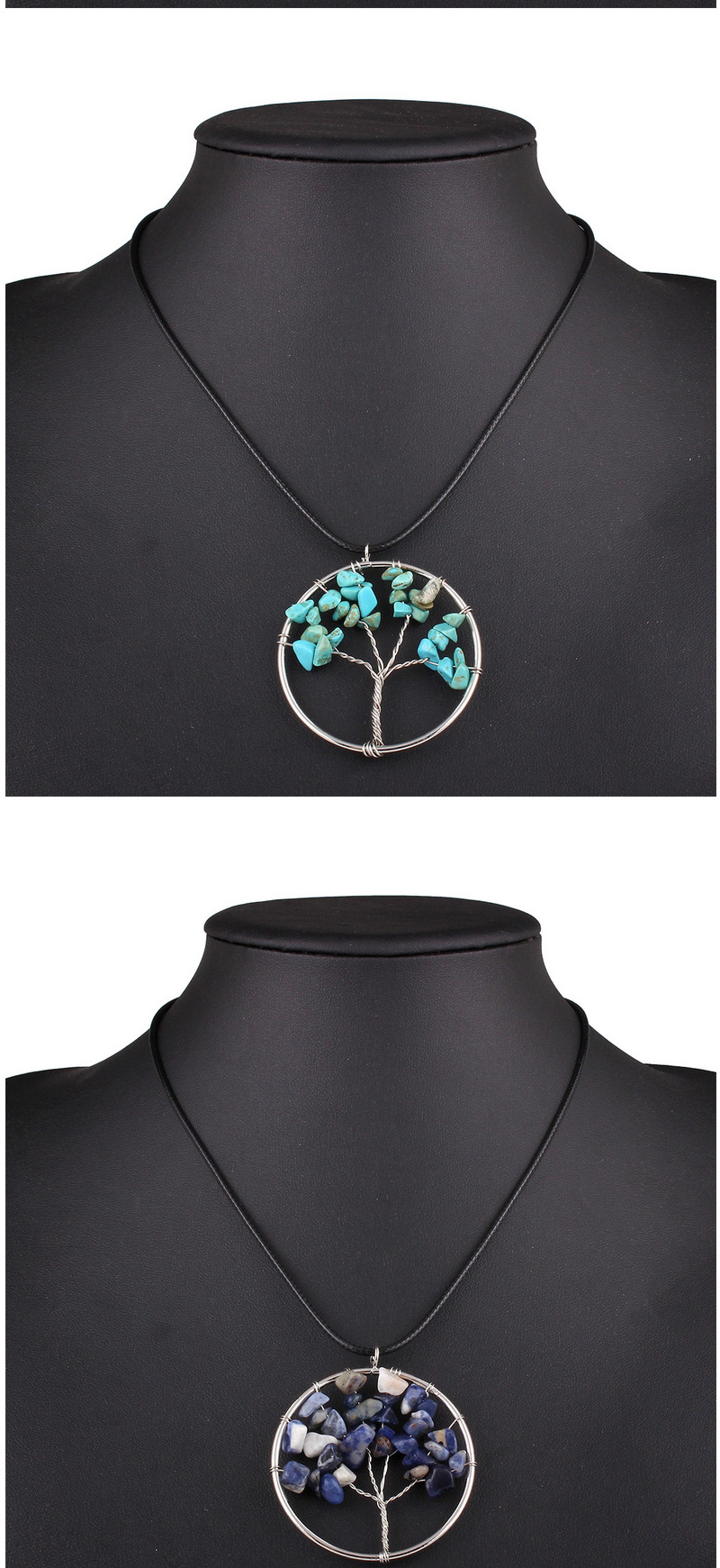 Vintage Purple Tree Shape Pendant Decorated Short Chain Necklace,Pendants