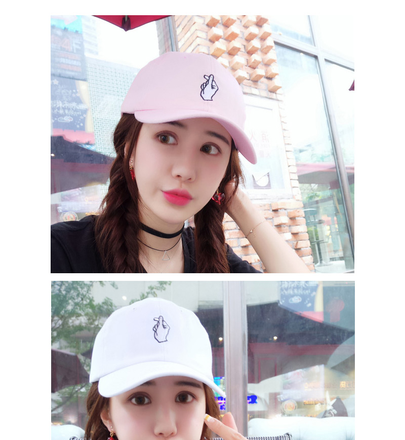 Fashion White Finger Pattern Decorated Pure Color Simple Baseball Hat,Baseball Caps