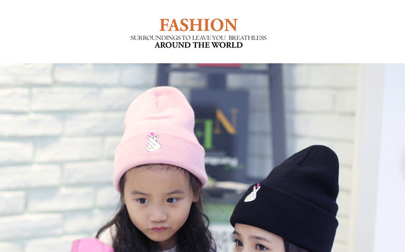 Fashion Black Loving Gesture Pattern Decorated Pure Color Knitting Hat,Knitting Wool Hats