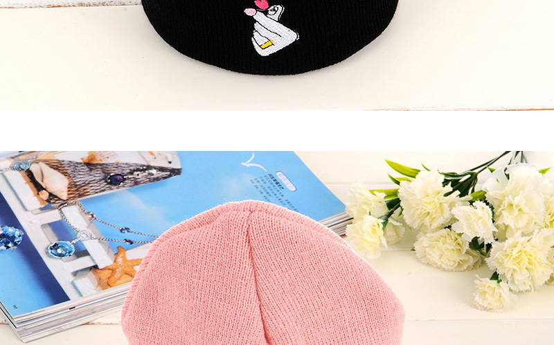 Fashion Black Loving Gesture Pattern Decorated Pure Color Knitting Hat,Knitting Wool Hats