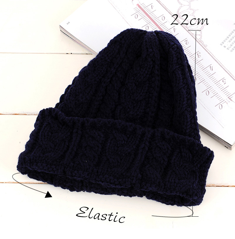 Fashion Black Twist Shape Design Pure Color Simple Knitting Hat,Knitting Wool Hats