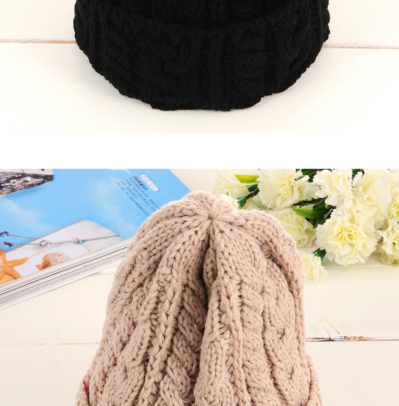 Fashion Black Twist Shape Design Pure Color Simple Knitting Hat,Knitting Wool Hats