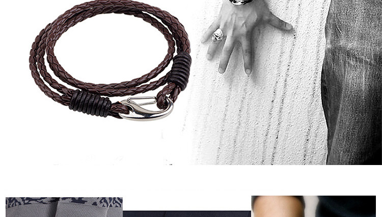 Fashion Black Snack Pattern Decorated Multi-layer Stainless Steel Buckle Bracelet,Bracelets