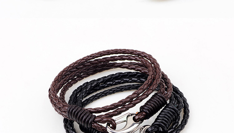 Fashion Black Snack Pattern Decorated Multi-layer Stainless Steel Buckle Bracelet,Bracelets