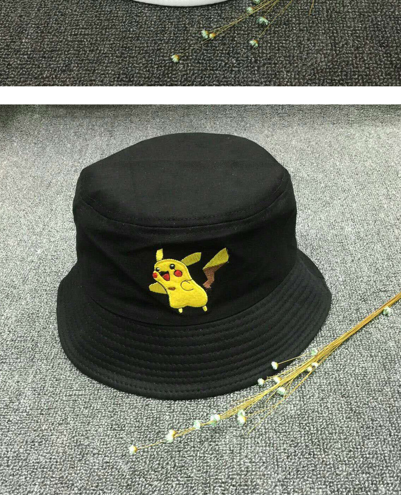Fashion Balck Pokemon Go Pattern Decorated Bucket Hat,Sun Hats