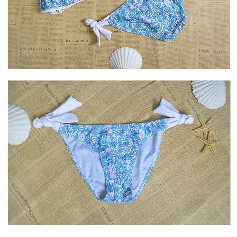 Lovely Multi-color Printing Pattern Decorated Strap Of The Shoulder Bikini,Bikini Sets