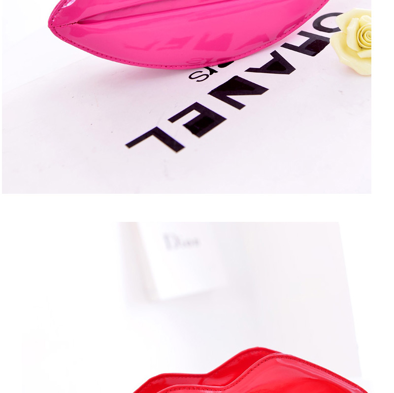 Sweet Beige Lip Shape Decorated Pure Color Shoulder Bag,Messenger bags