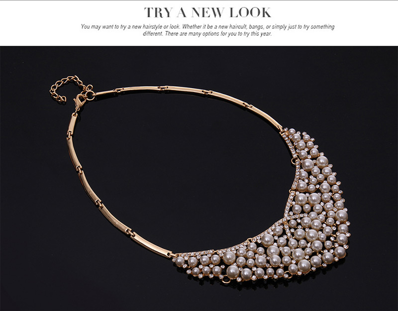Fashion Gold Color+white Pearsl Decorated Irregular Shape Simple Jewelry Sets,Jewelry Sets