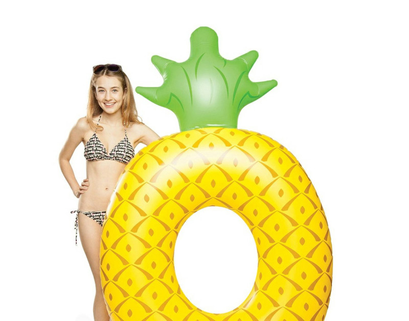 Lovely Yellow Color Matching Design Pineapple Shape Swim Ring,Swim Rings