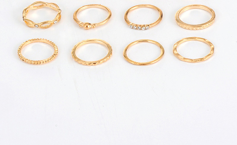 Fashion Gold Color Diamond Decorated Pure Color Irregular Shape Necklace(12pcs),Fashion Rings