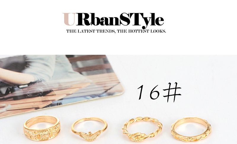 Fashion Gold Color Diamond Decorated Pure Color Irregular Shape Necklace(12pcs),Fashion Rings