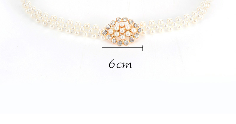 Elegant Gold Color Pearl & Diamond Decorated Simple Belt,Thin belts