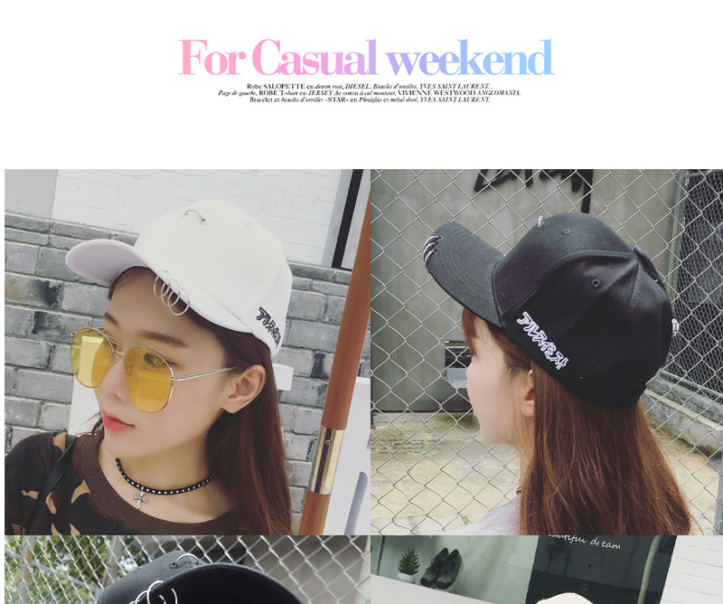 Fashion Black Round Shape Decorated Pure Color Peaked Cap,Baseball Caps