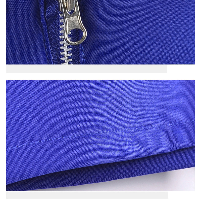 Trendy Sapphire Blue Double Zip Decorated Simple Design Pure Color Shorts,Shorts