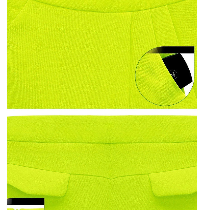 Fashion Yellow Pure Color Design Simple Design Bilayer Shorts,Shorts