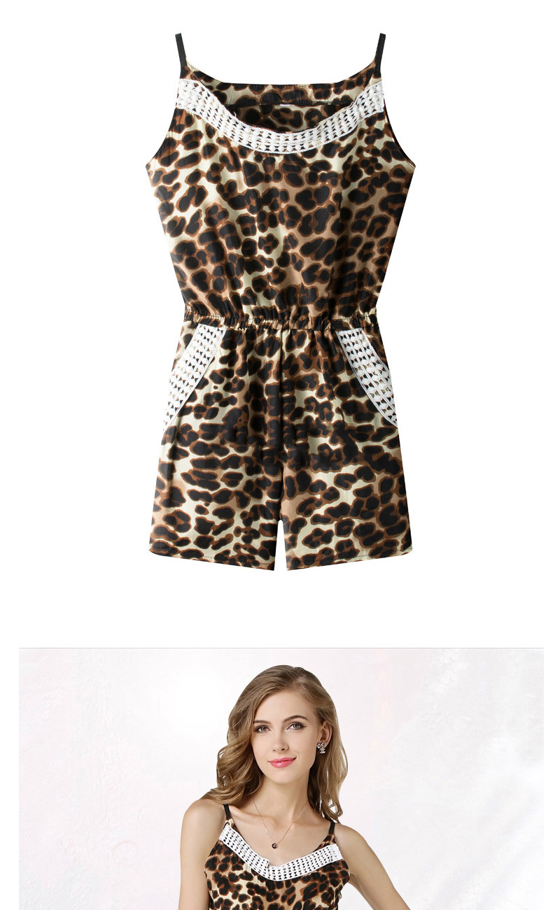 Sexy Leopard Leopard Grain Pattern Decorated Strepless Short Dress,Shorts