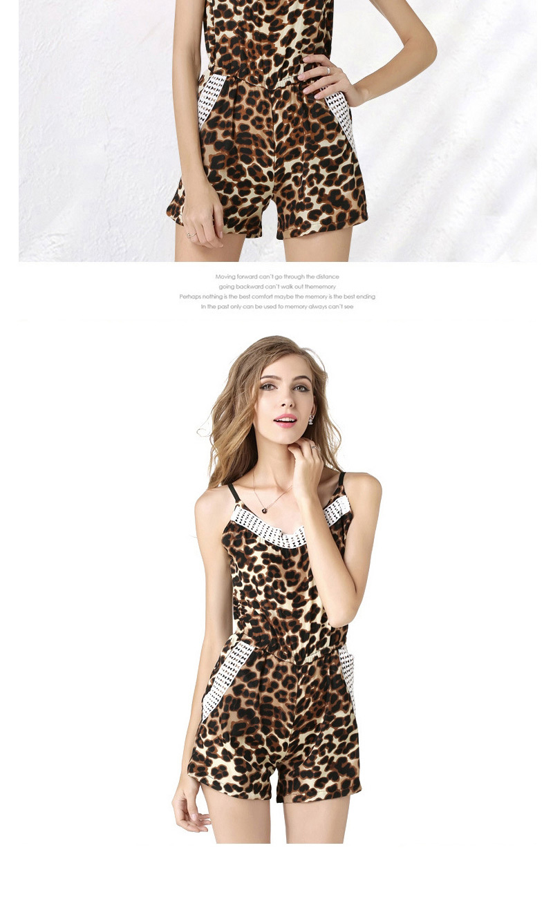 Sexy Leopard Leopard Grain Pattern Decorated Strepless Short Dress,Shorts