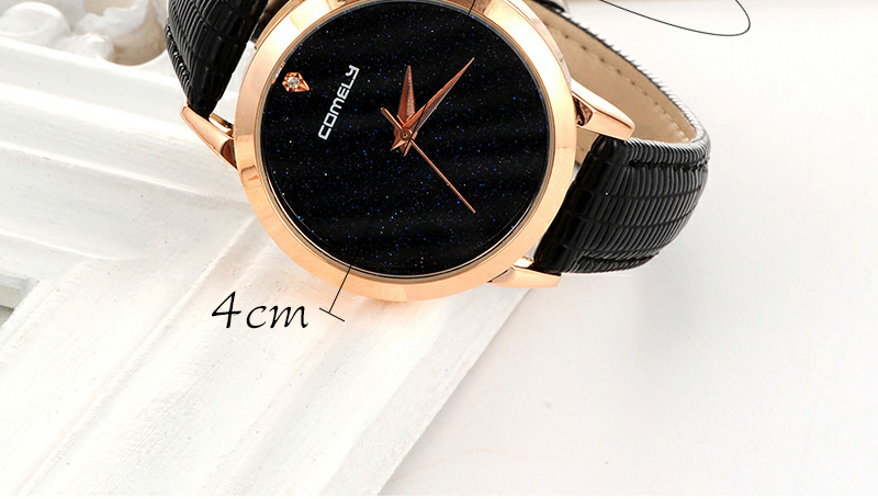 Fashion Coffee Shimmering Powder Decorated Pure Color Strap Watch,Ladies Watches