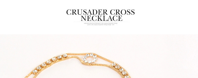Elegant Gold Color Diamond Decorated Simple Design Hollow Out Waist Chain,Thin belts