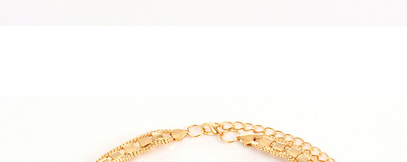 Elegant Gold Color Diamond Decorated Simple Design Hollow Out Waist Chain,Thin belts