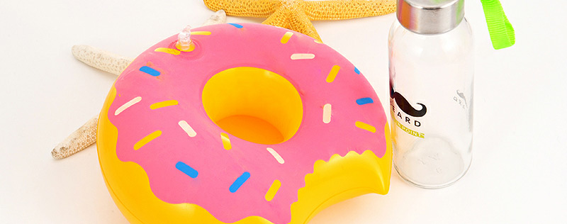 Lovely Pink Doughnut Pattern Decorated Simple Cup Holder Household Goods,Beach accessories