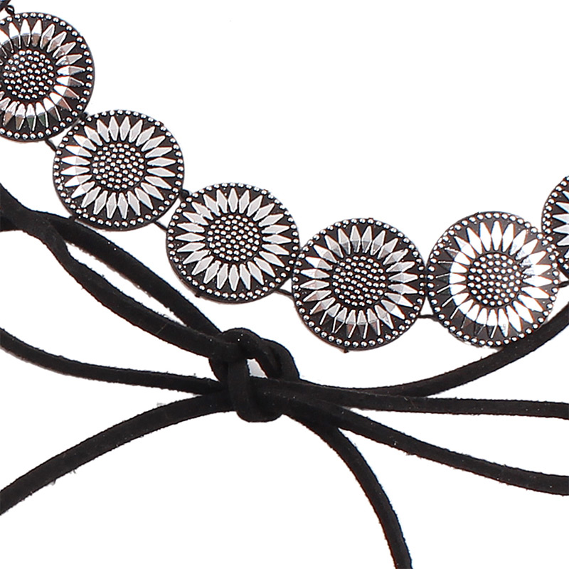 Vintage Black Round Shape Decorated Bowknot Shape Necklace,Chokers