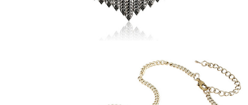 Fashion Black Vertical Shape Pendant Decorated Simple Tassel Necklace,Bib Necklaces