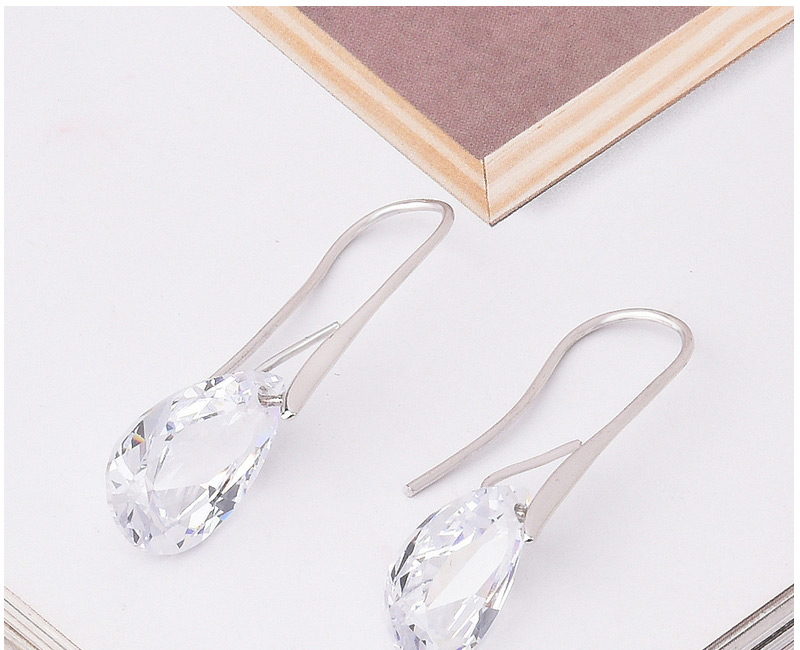 Elegant Black Water Drop Shape Diamond Decorated Simple Earrings,Earrings set