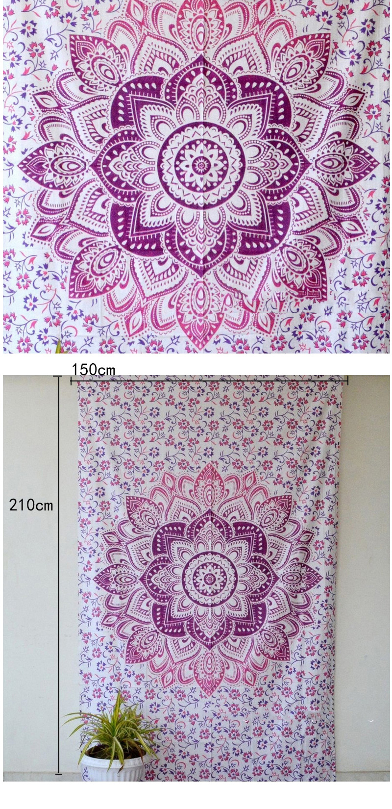 Fashion Purple+plum Red Regular Geometric Pattern Decorated Square Yoga Mat&shawl,Swim Towels