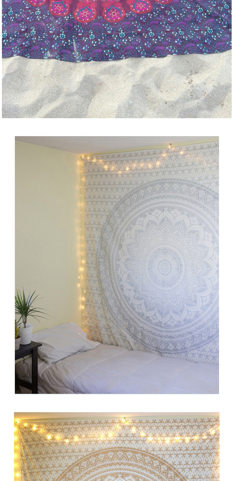 Fashion Light Gray Geometric Flowe Pattern Decorated Square Yoga Mat&shawl,Cover-Ups