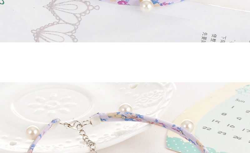 Sweet Light Purple Pearl&flower Pattern Decorated Simple Choker,Chokers