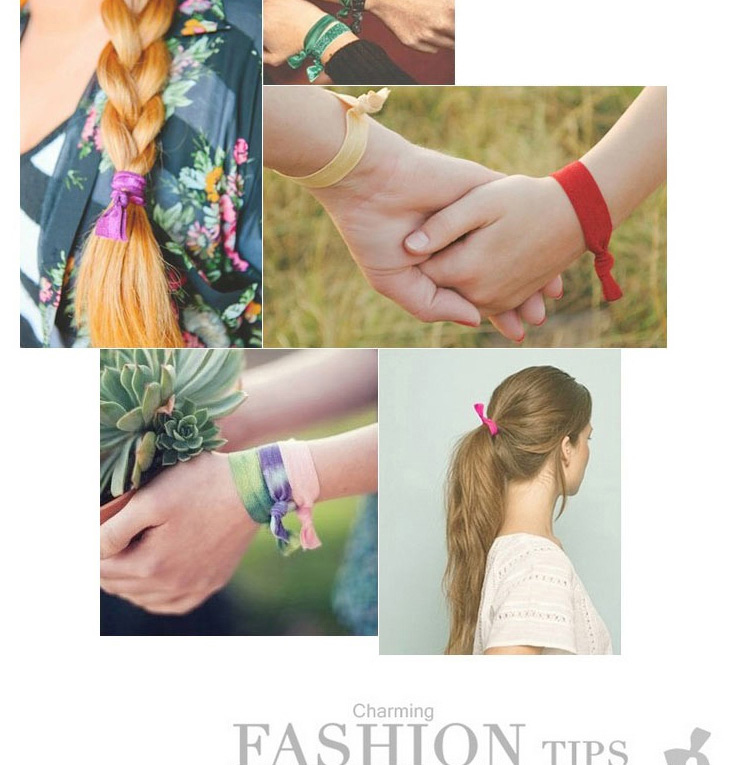 Sweet Multi-color Flower&butterfly Pattern Decorated Knot Hair Band (5pcs),Hair Ring