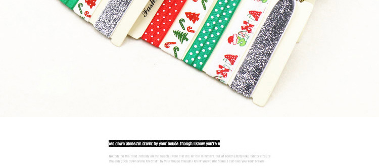 Sweet Multi-color Christmas Series Pattern Decorated Knot Hair Band (5pcs),Hair Ring