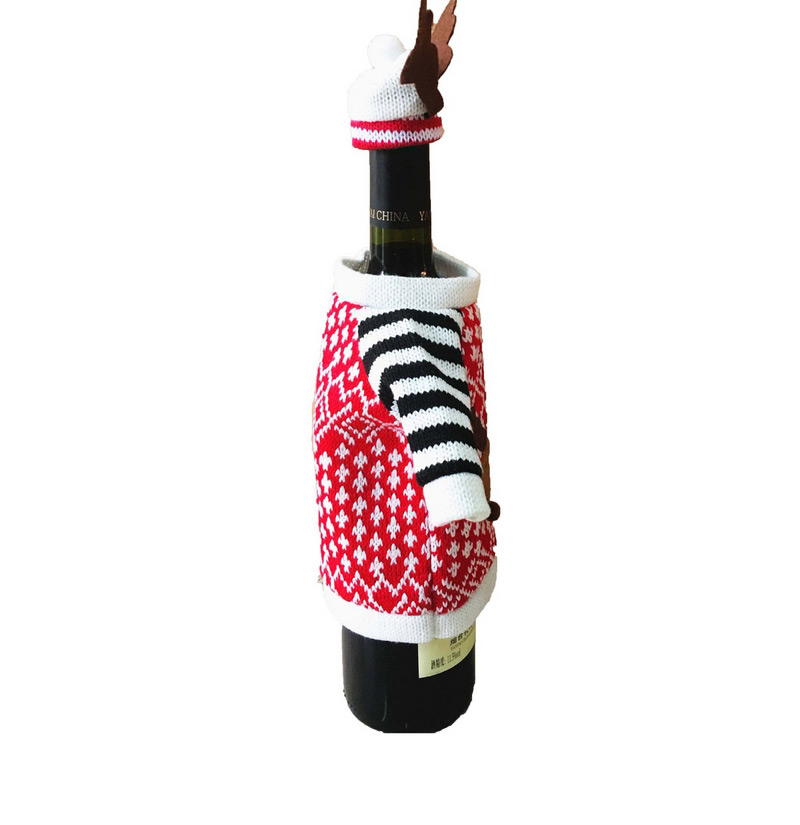 Lovely Red Cartoon Pattern Decorated Snowman Design Simple Wine Cooler,Festival & Party Supplies