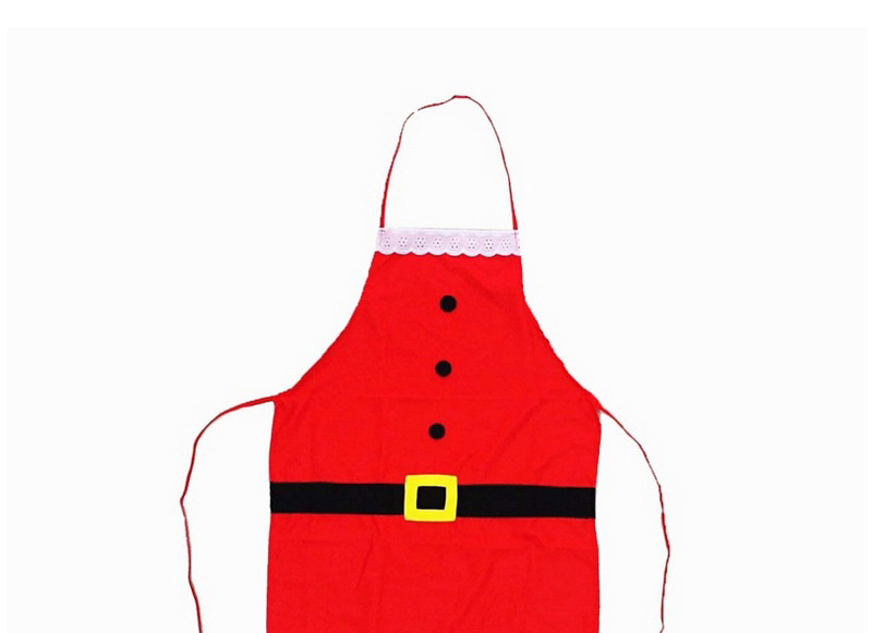 Lovely Red Square Shape Hasp Decorated Color Matching Simple Apron,Festival & Party Supplies